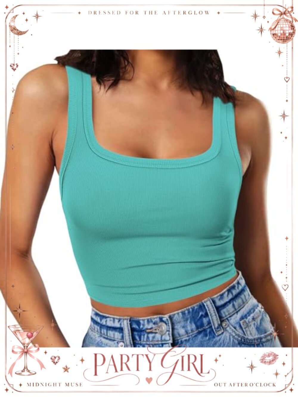 Ribbed Knit Square Neck Fitted Tank Top Sleeveless Casual